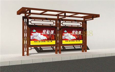 時達廣告制品廠 專業打造鋼木公交候車亭，引領城市廣告設計新風尚